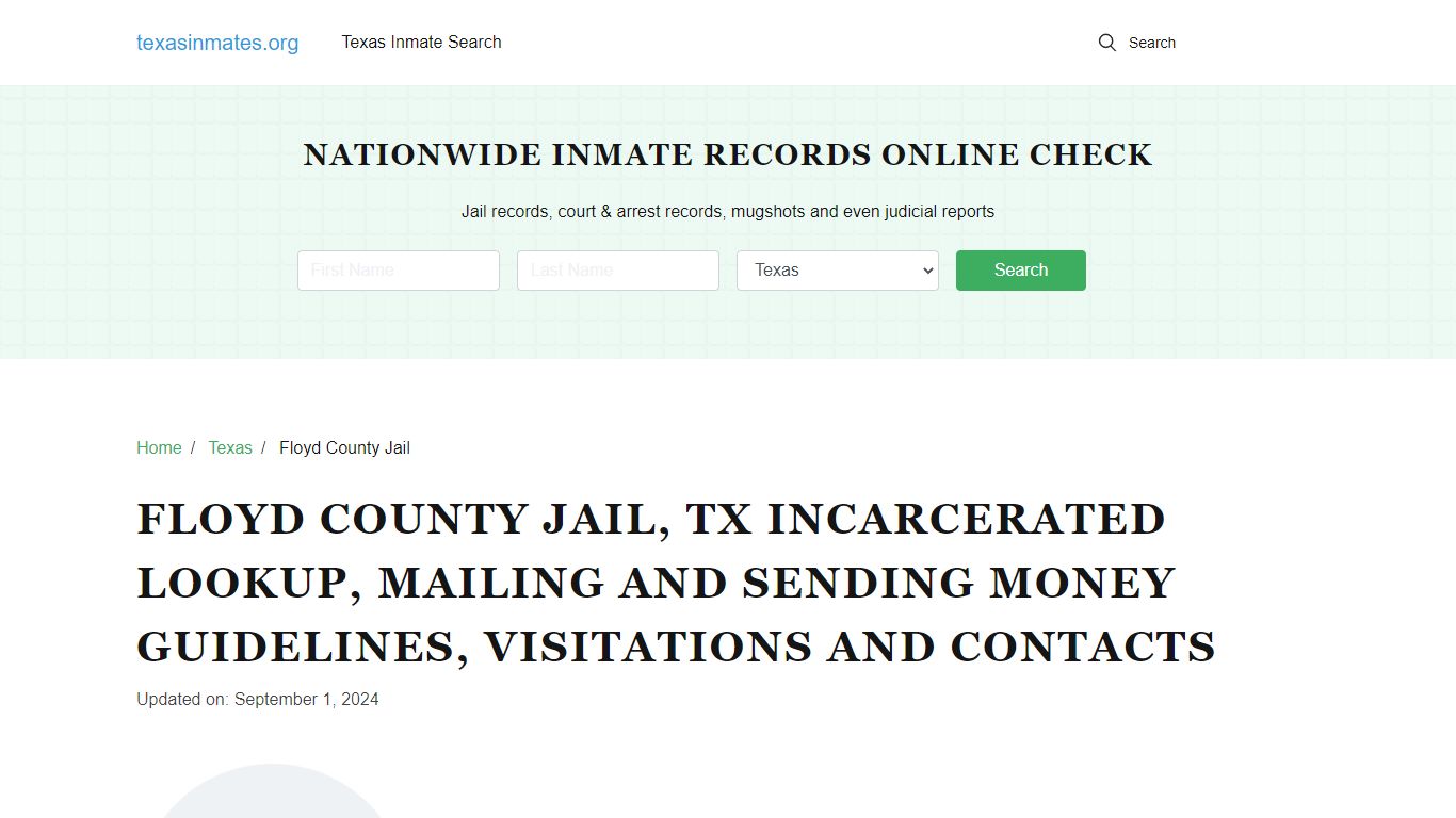 Floyd County Jail, TX: Inmate Search, Visitations, Contacts